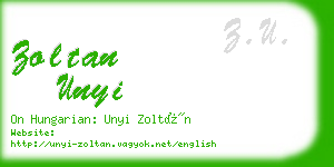 zoltan unyi business card